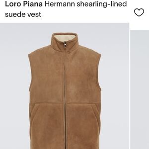 Loro Piana Suede Shearling-Lined Vest — Tan